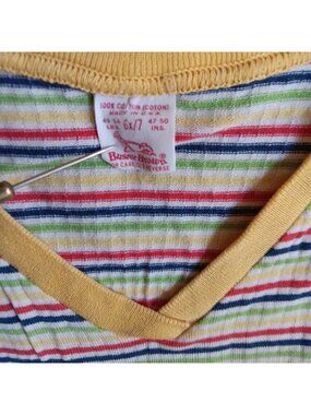 Boys True Vintage 6/7 T-shirt Buster Brown 1970's Striped Single Stitch
